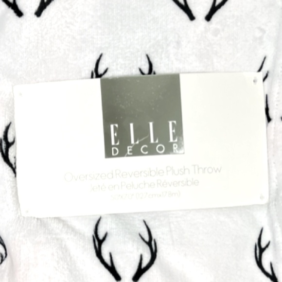 Elle - ‘Antlers & Plaid’ reversible plush throw. 50” x 70” NWT *Last One - Picture 3 of 3